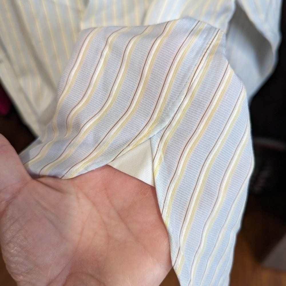 Ermenegildo Zegna Button Down Dress Shirt Portofino Comfort Size 39 - 15 1/2 - Picture 11 of 13